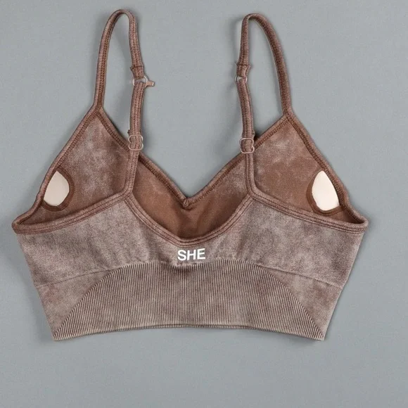 Everson Seamless Sports Bra LARGE Desert Dust Mineral Wash DARC SPORTS - Picture 4 of 5